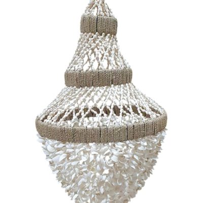 Lampara concha borde ratan 70cm