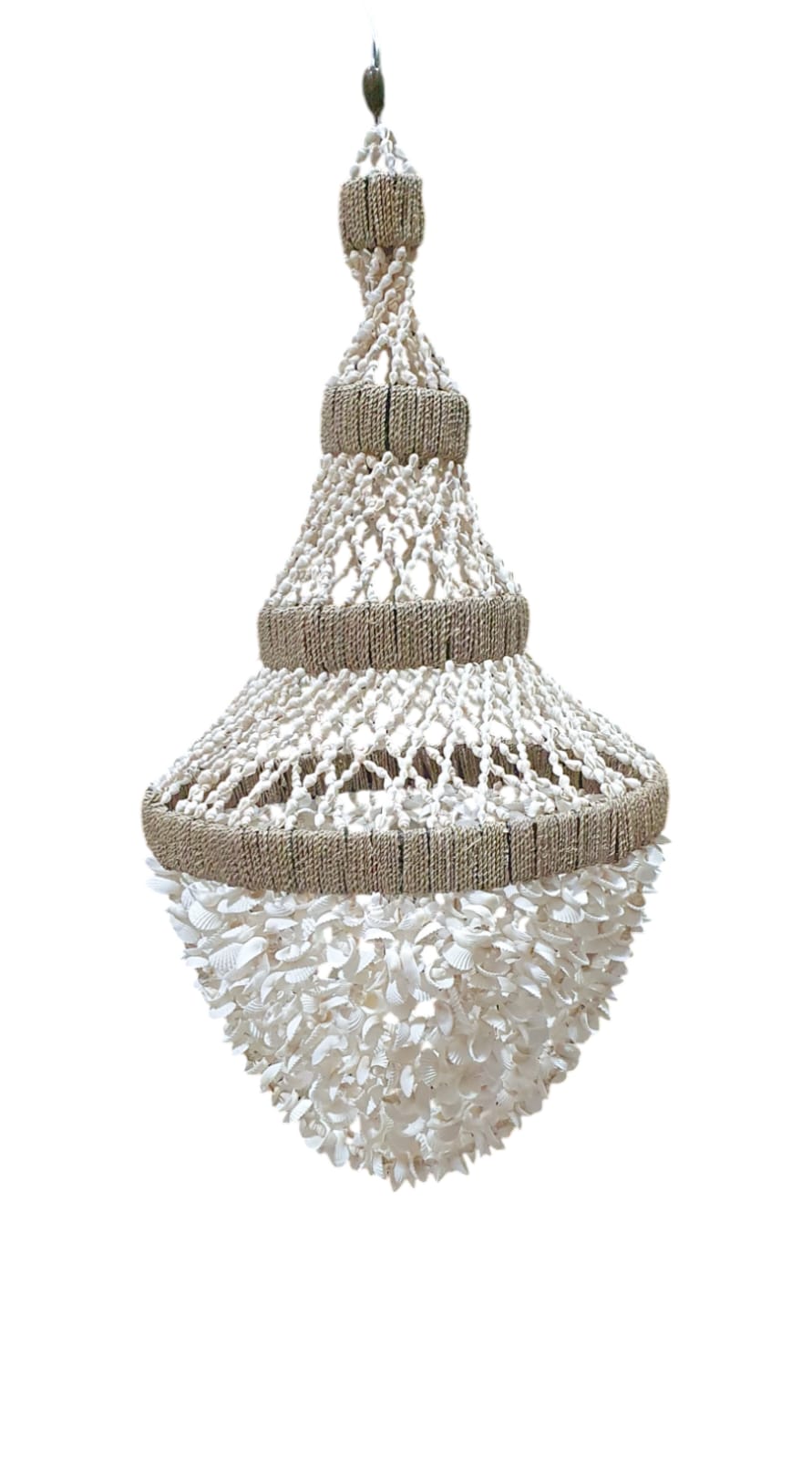 Lampara concha borde ratan 70cm