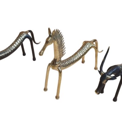 Toro caballo y alce  de bronce 35cm