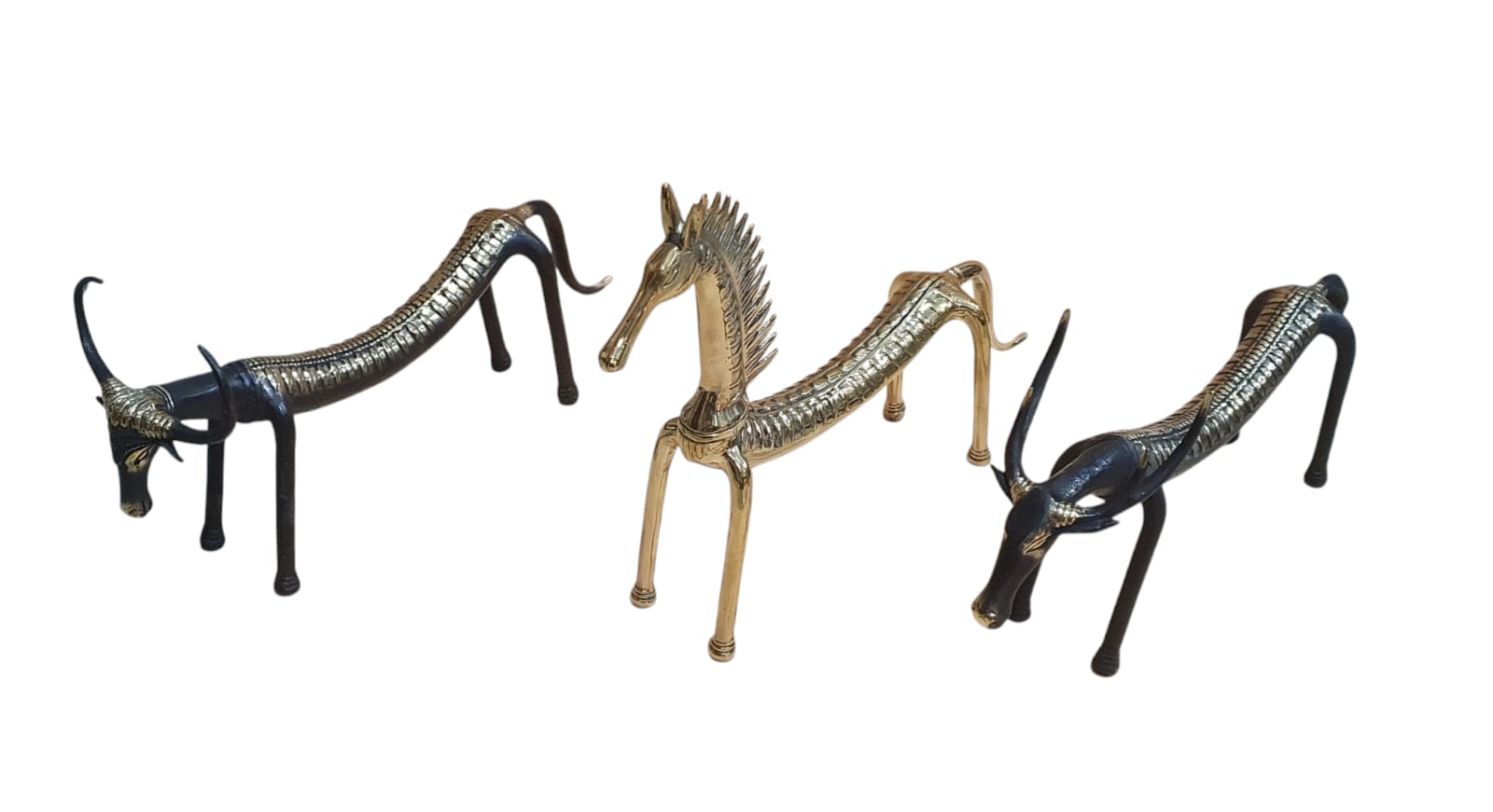 Toro caballo y alce de bronce 35cm
