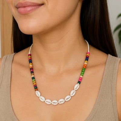 Collar concha puri mostasilla madera