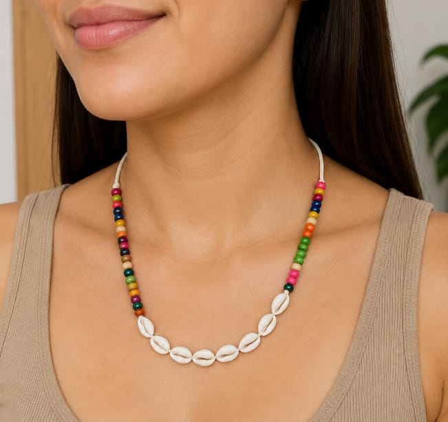 Collar concha puri mostasilla madera