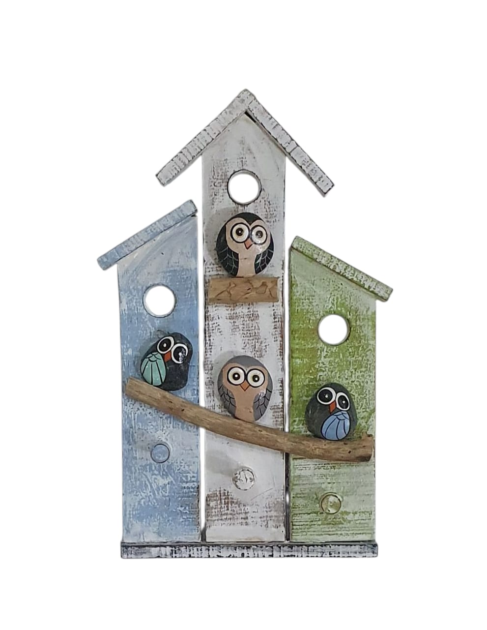 Perchero casa con buhos 30x24cm - Imagen 2