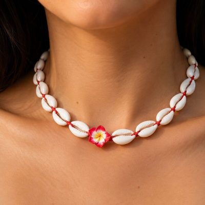 Collar concha puri + flor