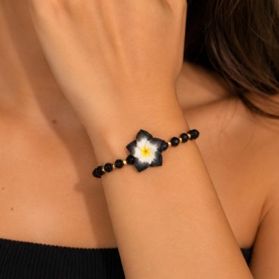Pulsera 1 flor con mostasilla fina