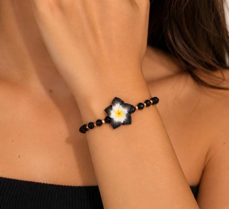 Pulsera 1 flor con mostasilla fina