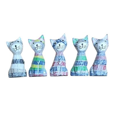 Gatos set 5 c/raya 10cm