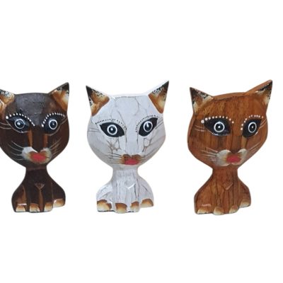 Gatos set 3 cabezon 10cm