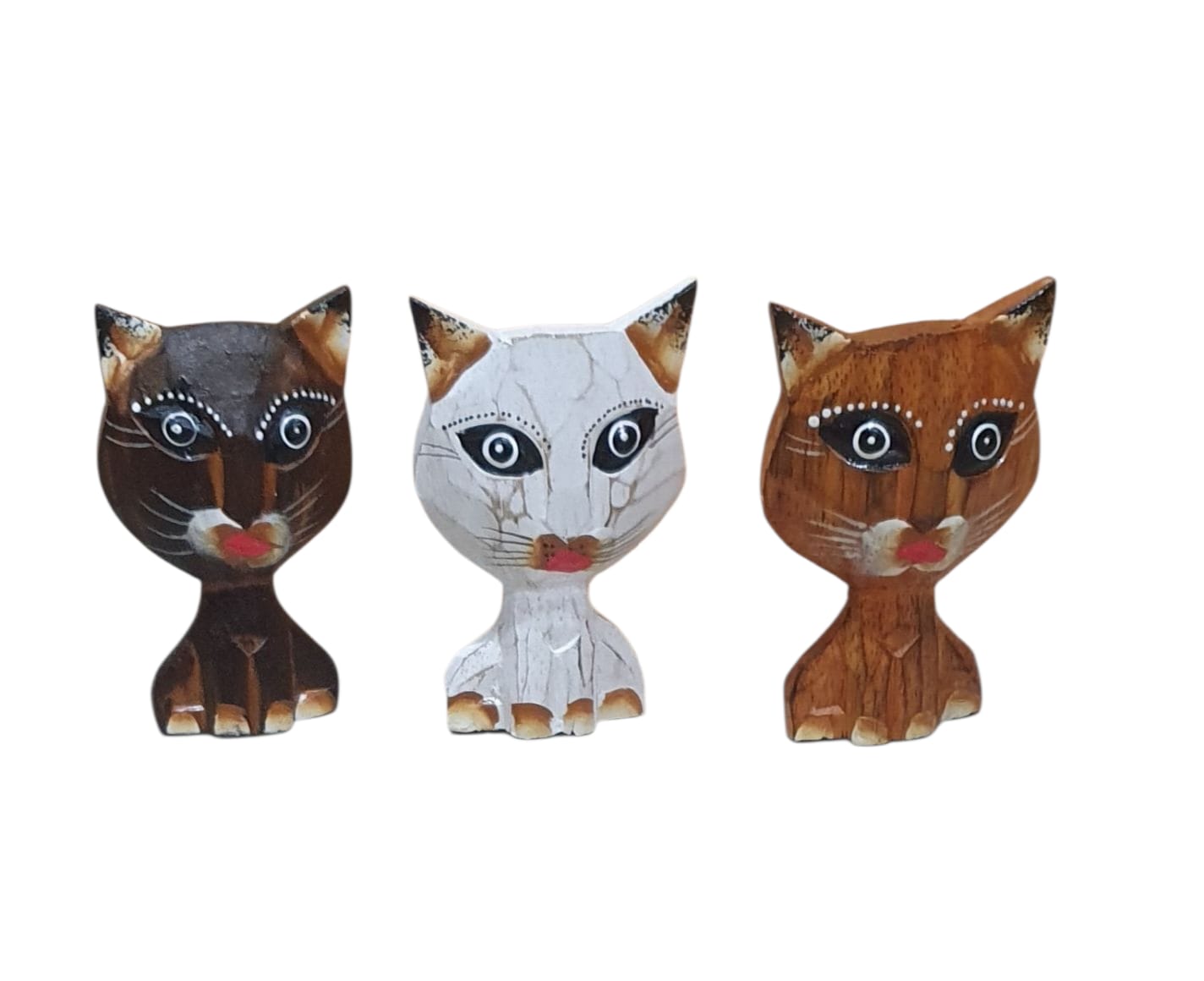 Gatos set 3 cabezon 10cm