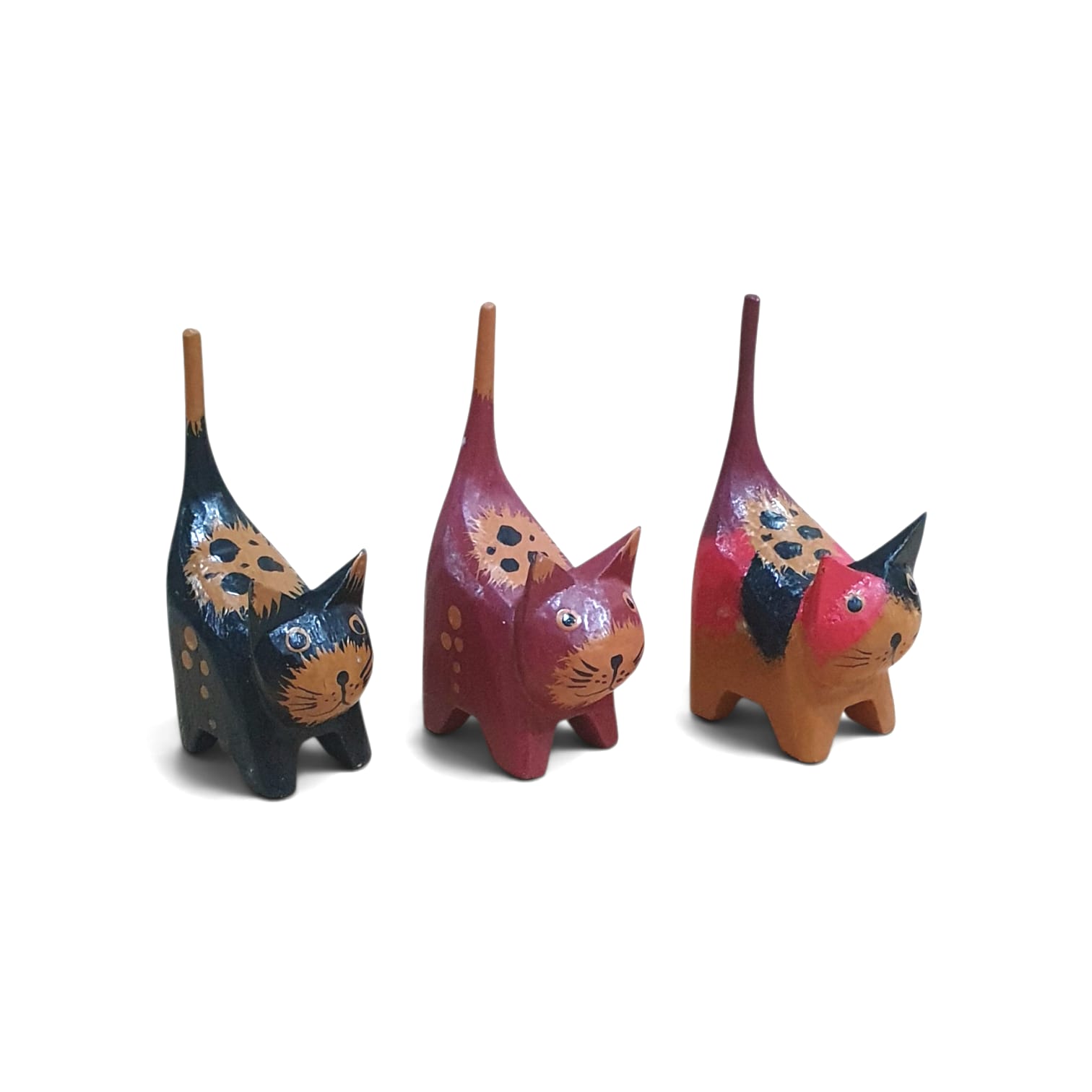 Gato gordito con cola set 3 15cm