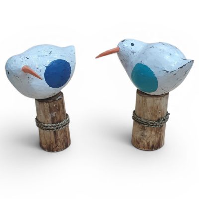 Pajaro en tronco 23cm