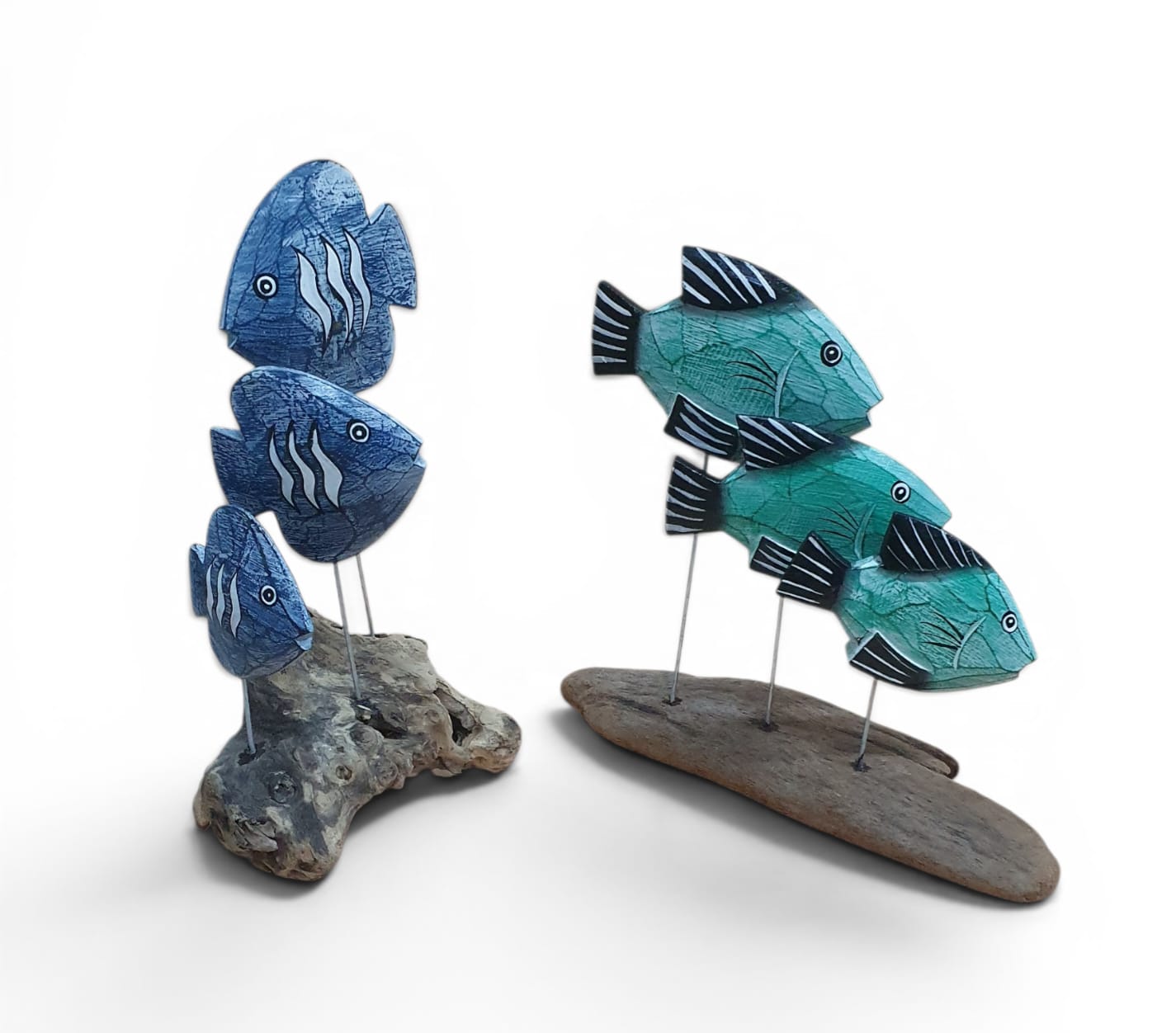 Pescados set 3 pedestal rustico