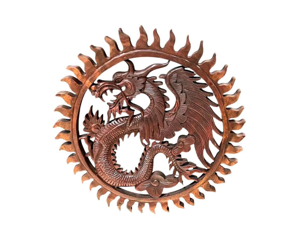 Panel dragon redondo tallado 40cm