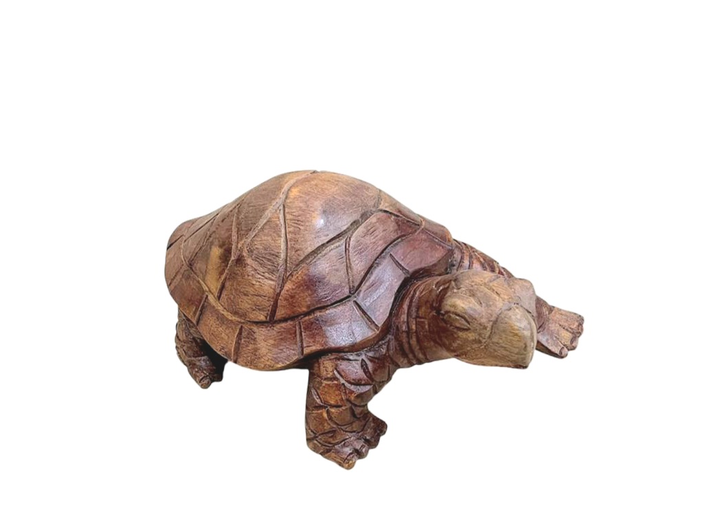 Tortuga caminando 30 cm madera tallada