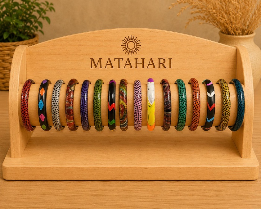 Pulsera 1 cm madera mix