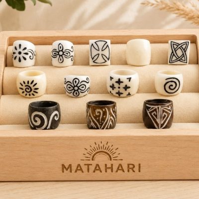 Anillo hueso colores con diseño