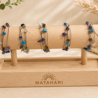 Pulsera piedra chica hilos