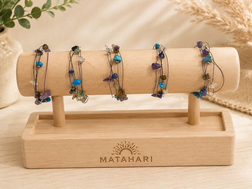 Pulsera piedra chica hilos