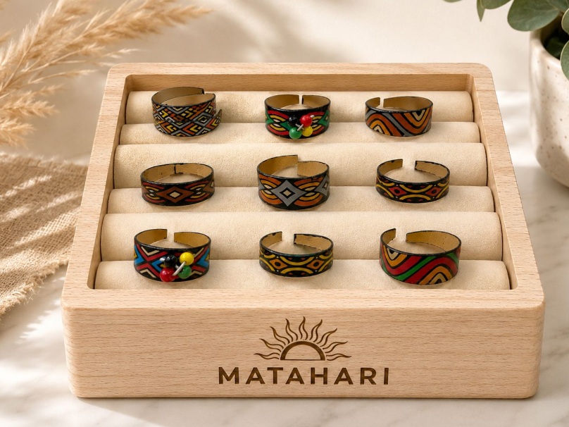 Anillo cuero con deseños