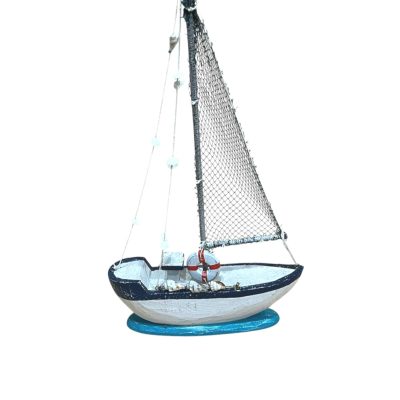 Barco c/red flotador y conchas 55cm